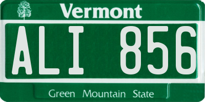 VT license plate ALI856