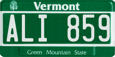 VT license plate ALI859