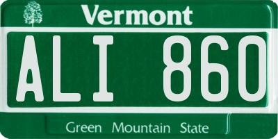 VT license plate ALI860