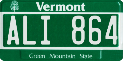 VT license plate ALI864