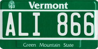 VT license plate ALI866