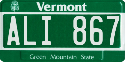 VT license plate ALI867