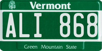 VT license plate ALI868
