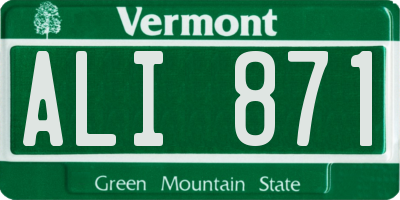 VT license plate ALI871