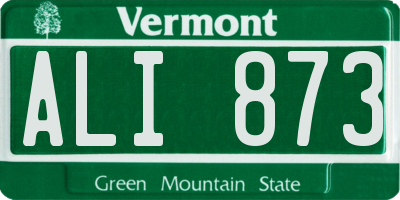 VT license plate ALI873