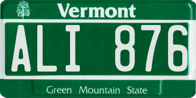 VT license plate ALI876