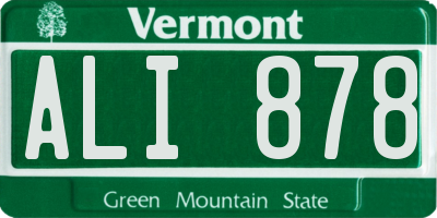 VT license plate ALI878