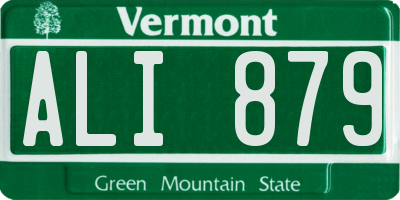 VT license plate ALI879