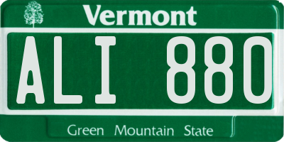 VT license plate ALI880