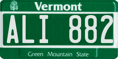 VT license plate ALI882