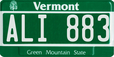VT license plate ALI883