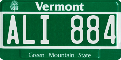 VT license plate ALI884