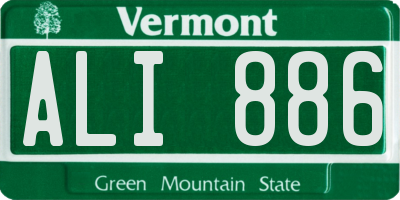 VT license plate ALI886