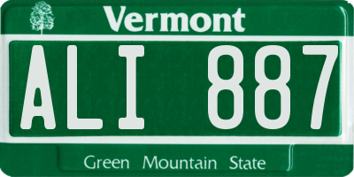 VT license plate ALI887
