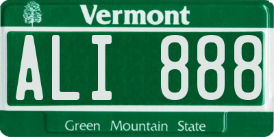 VT license plate ALI888