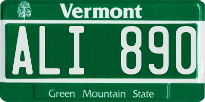 VT license plate ALI890