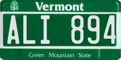 VT license plate ALI894
