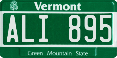VT license plate ALI895