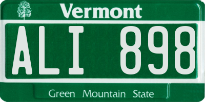 VT license plate ALI898