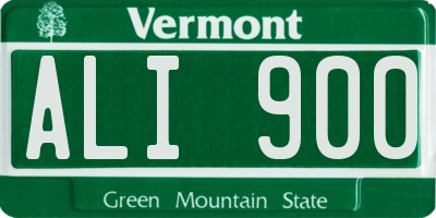 VT license plate ALI900