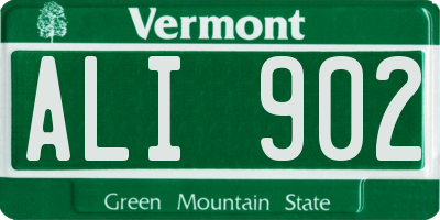 VT license plate ALI902