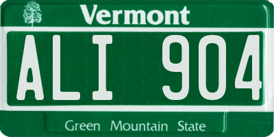 VT license plate ALI904