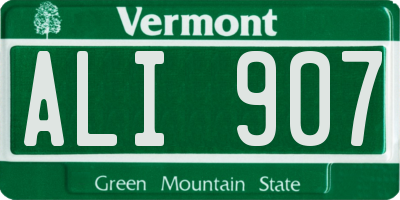 VT license plate ALI907