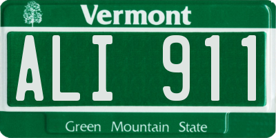 VT license plate ALI911