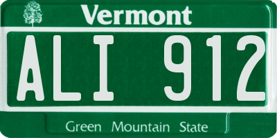 VT license plate ALI912