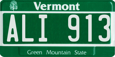 VT license plate ALI913