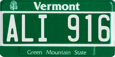VT license plate ALI916