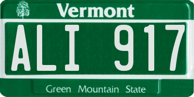VT license plate ALI917