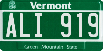 VT license plate ALI919
