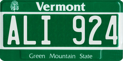 VT license plate ALI924