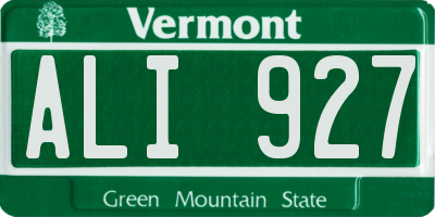 VT license plate ALI927