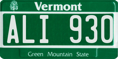 VT license plate ALI930