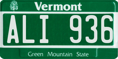 VT license plate ALI936