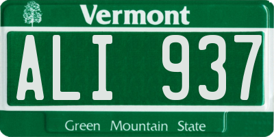VT license plate ALI937