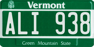 VT license plate ALI938