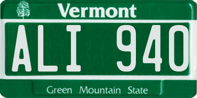 VT license plate ALI940