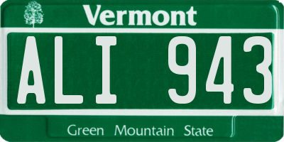 VT license plate ALI943
