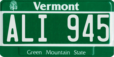 VT license plate ALI945