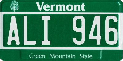 VT license plate ALI946