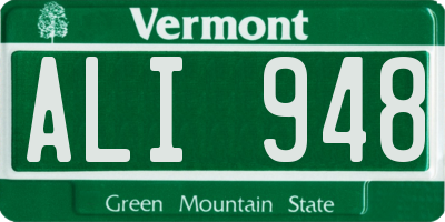 VT license plate ALI948