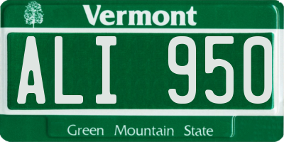 VT license plate ALI950