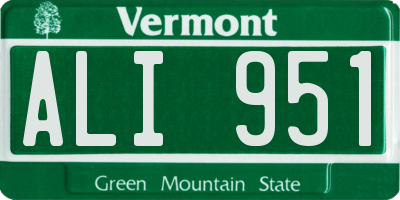 VT license plate ALI951