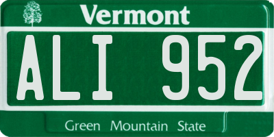 VT license plate ALI952