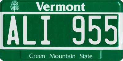VT license plate ALI955