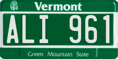 VT license plate ALI961