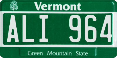VT license plate ALI964